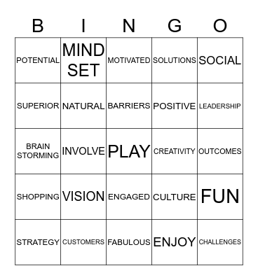 PLAY Bingo Card