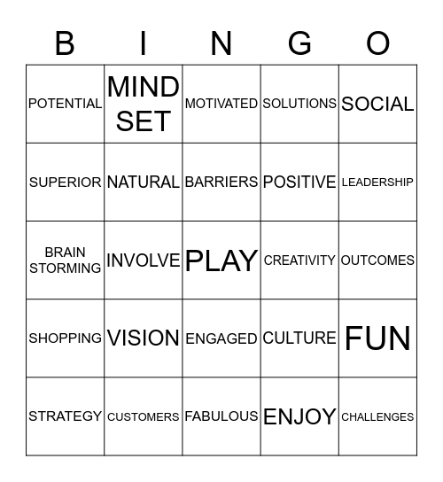 PLAY Bingo Card