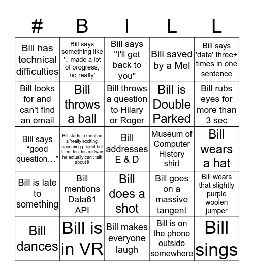 #Billwatch Bingo Card
