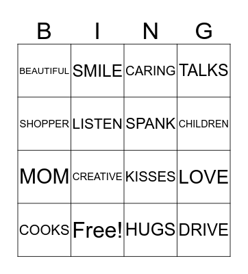 Mother's Day BINGO Card