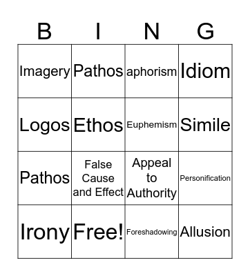 Animal Farm BING(O) Bingo Card