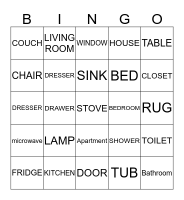 HOME Bingo Card