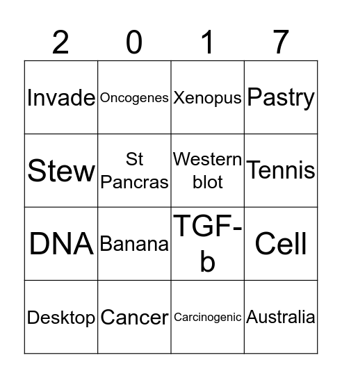 Pint of Science Bingo Card