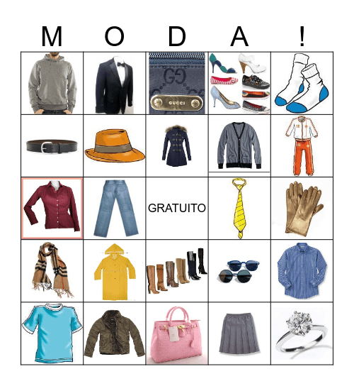 I VESTITI DI Bingo Card