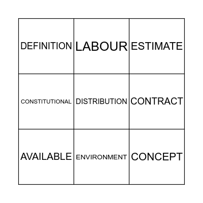 Academic Vocabulary Bingo Card