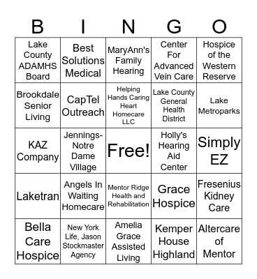 SENIOR DAY BINGO Card