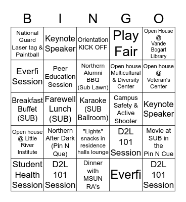 Lights & Skylights BINGO Card