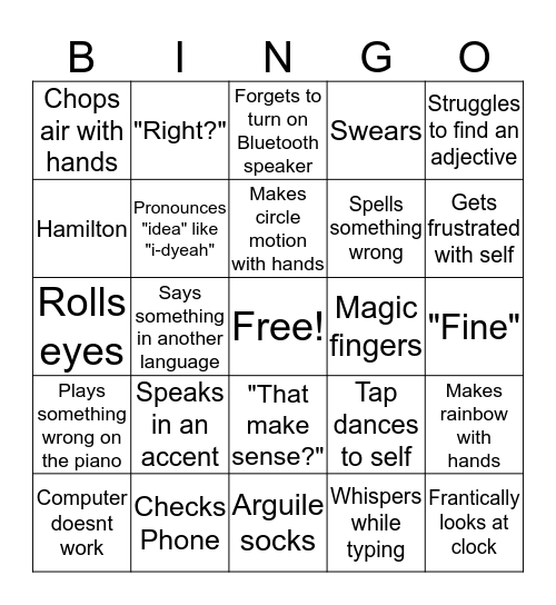 MR WAND BINGO Card