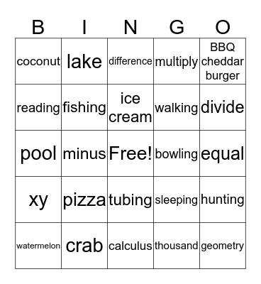 May Bingo Card