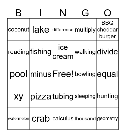 May Bingo Card