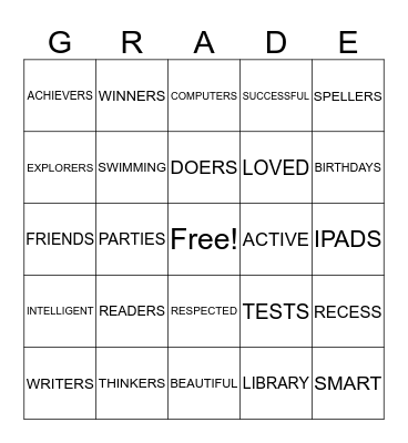 MRS. COOMER'S AWESOME CLASS Bingo Card