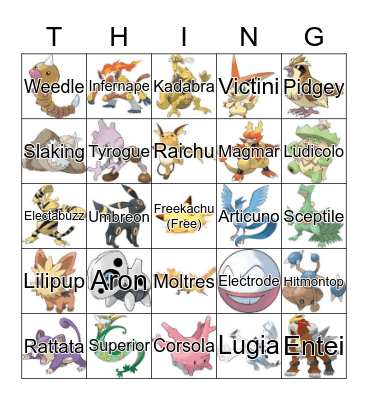 Pokemon 2 Bingo Card