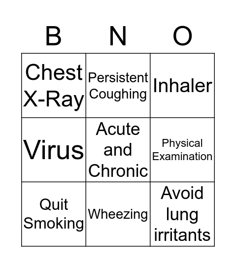 BRONCHO Bingo Card