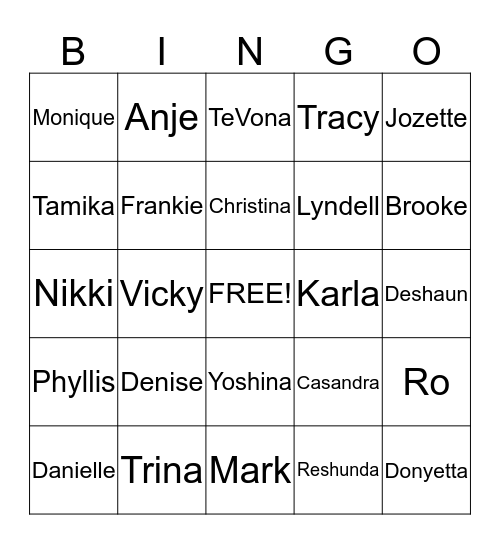 Team Harris Bingo Card