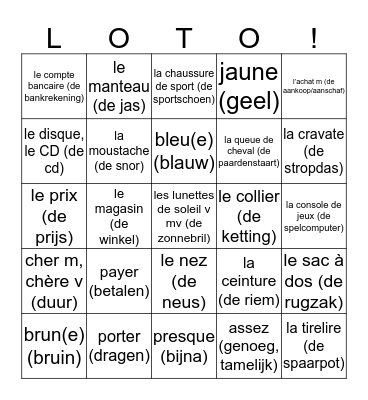 classe 3Ha (5.4) Bingo Card