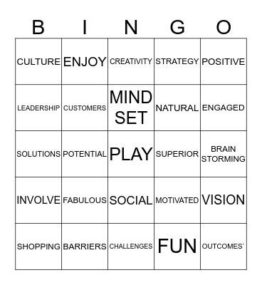 PLAY Bingo Card