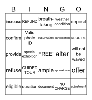 TR 2 Bingo Card