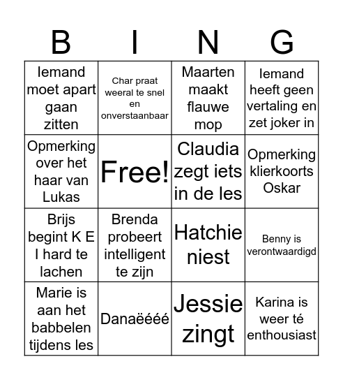 BINGO 6EwiLwi  Bingo Card