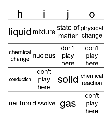 EOG vocab Bingo Card