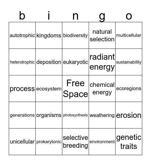 Science Bingo 6th Pre-AP Bingo Card