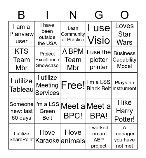 EBPS BINGO  Bingo Card