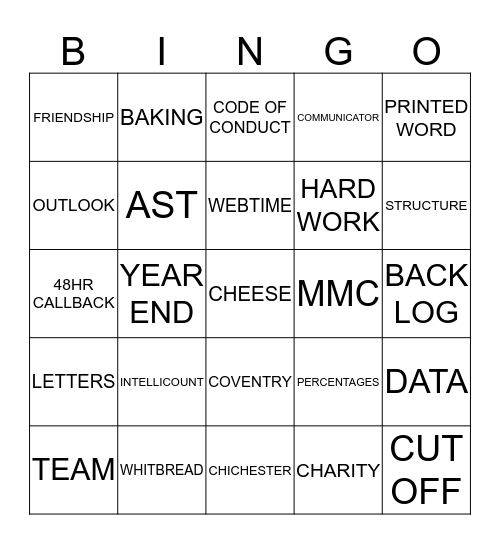 PPD/SSC Celebration Lunch Bingo Card