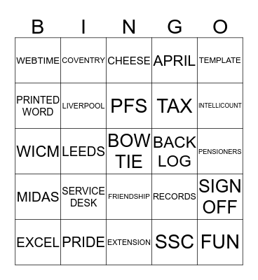PPD/SSC Celebration Lunch Bingo Card