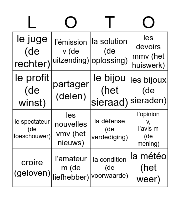 Classe 3HA3 Bingo Card