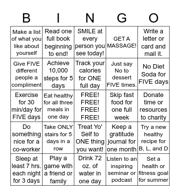 TMG JUNE WELLNESS BINGO Card
