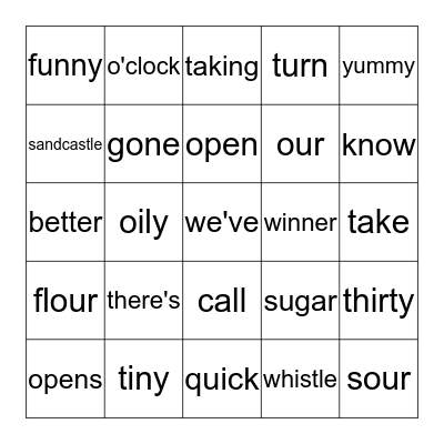 Sight Words Bingo 3-4 Bingo Card