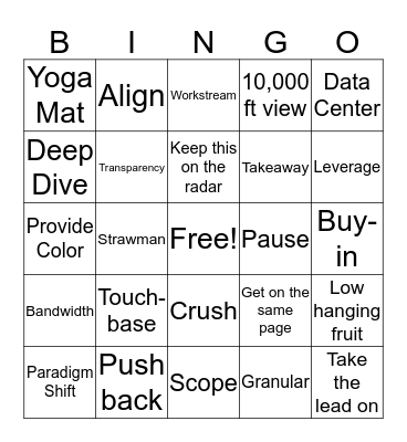 ITS / BIS Bingo Card