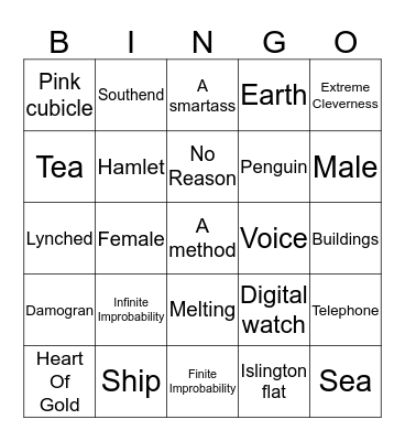 Hitchhiker Bingo 2 Bingo Card