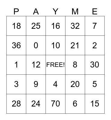 Summer Camp Bingo Card