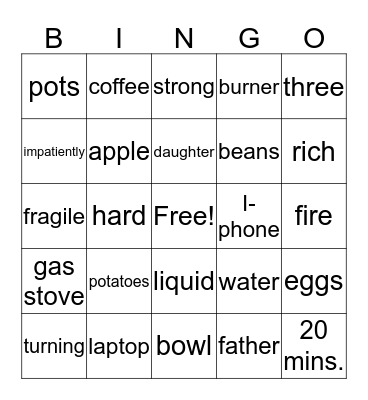 Stuggles of Life  Bingo Card