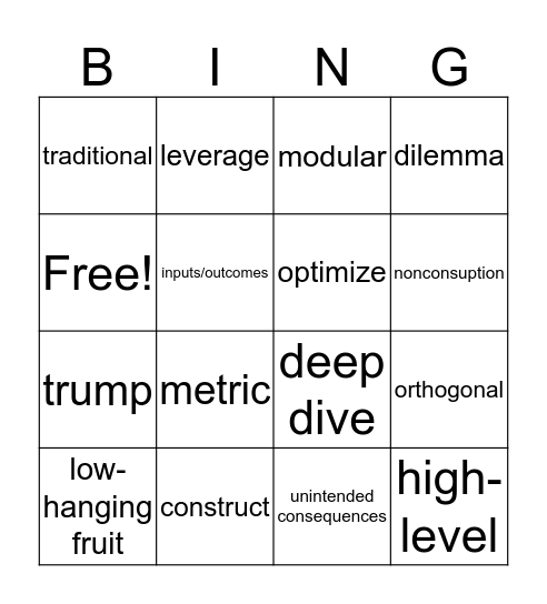 GeekOut Bingo Card