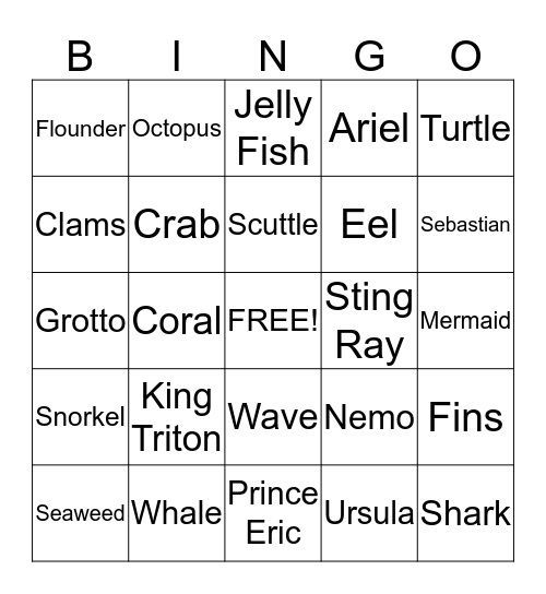 Under the Sea Bingo Card