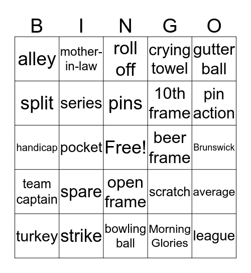 Morning Glories Bingo Card