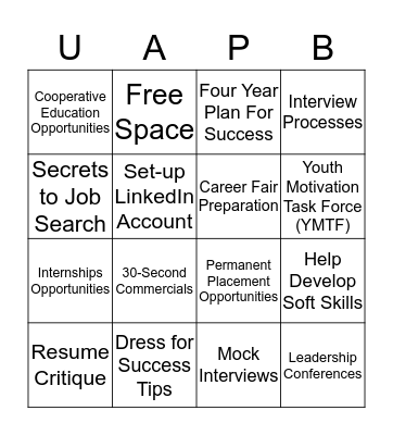 What Can Career Services Do For You? Bingo Card