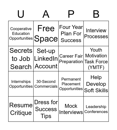What Can Career Services Do For You? Bingo Card