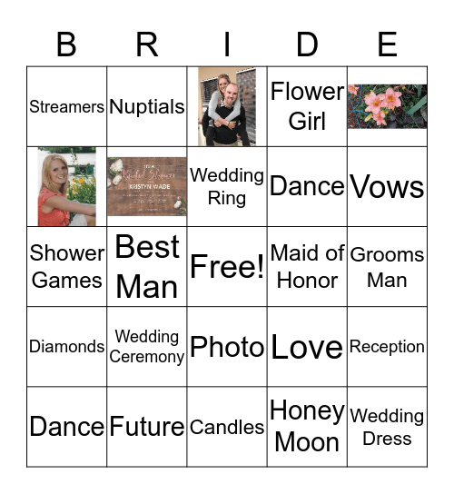 Bridal Card Bingo Card