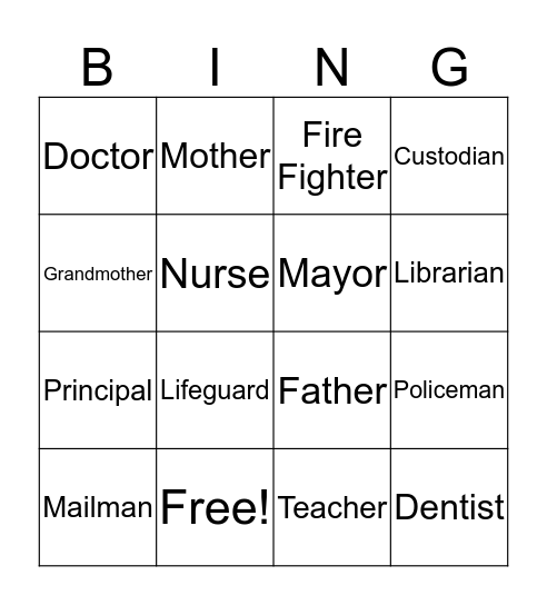 Community Bingo Card