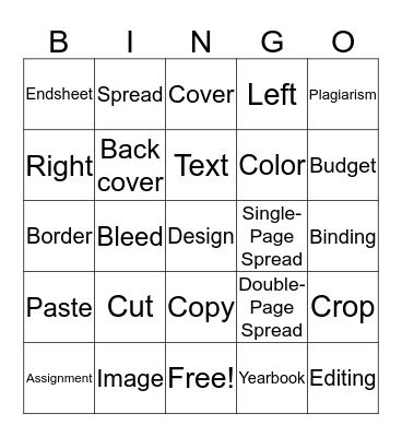YEARBOOK Bingo Card