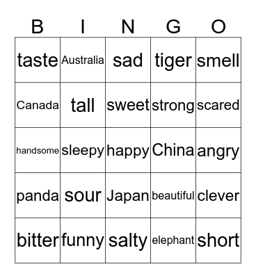 Written Vocab Thursday Bingo Card