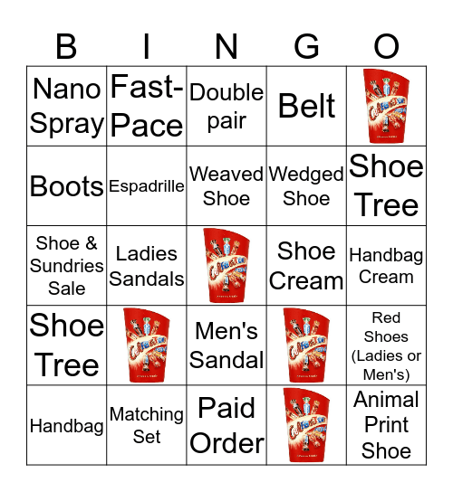 Russell and Bromley Bingo Card