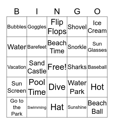 Summer Bingo Card