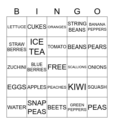 SUMMER BINGO Card