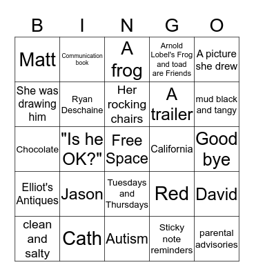 Rules by Cynthia Lord Bingo Card