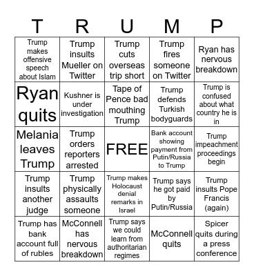 TRUMP - Until the end of May Bingo Card