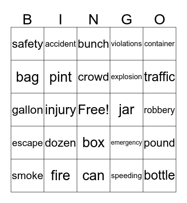 last class bingo game Bingo Card