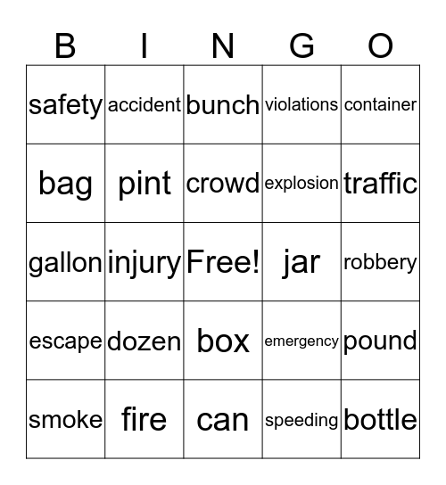 last class bingo game Bingo Card